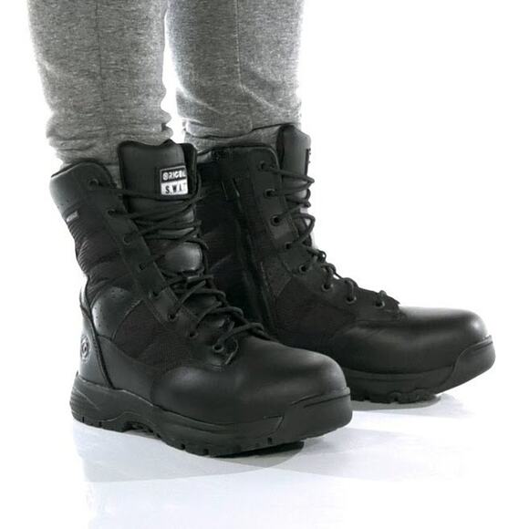 Original SWAT Men 6.5 Black Metro 9" Waterproof Safety Work Boots SideZip BR1-24 - Picture 1 of 10